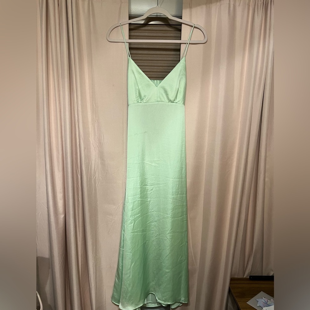 Satin A-Line Midi Slip Dress